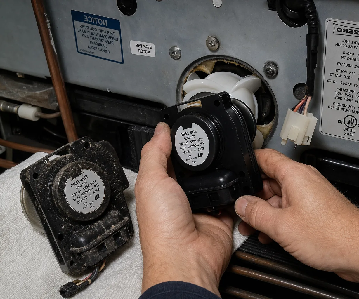 Close-up of an OEM appliance part replacement up close